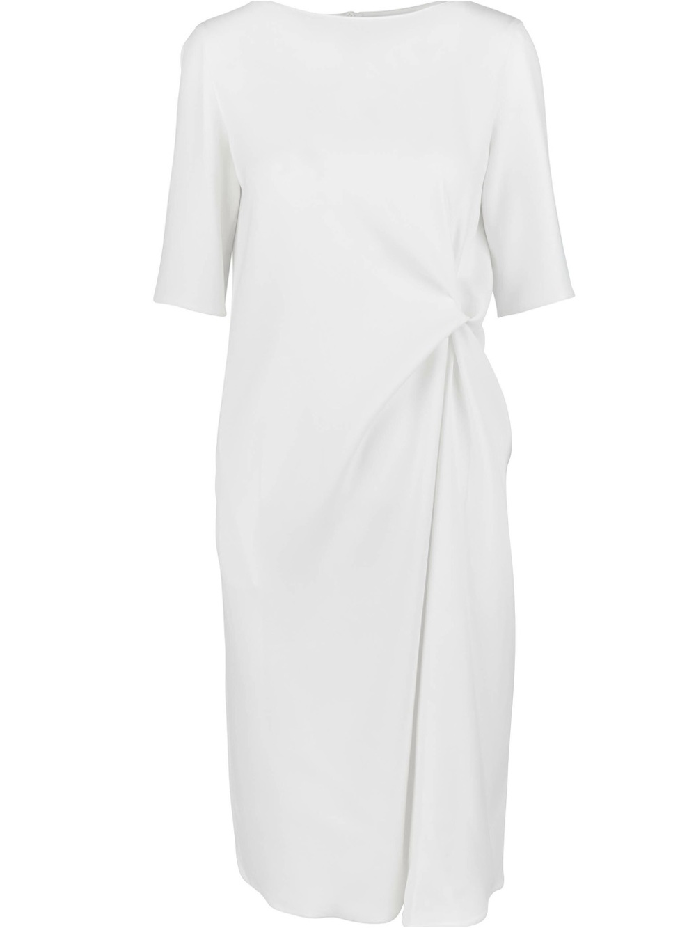 Giorgio Armani Cady White‎ Silk Drape Dress
